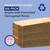 imageBOX USA 14quotL x 8quotW x 4quotH Corrugated Cardboard Boxes Pack of 25  Brown Reusable Recyclable Made in USA14x10x6 100Pack