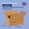 imageBOX USA 14quotL x 8quotW x 4quotH Corrugated Cardboard Boxes Pack of 25  Brown Reusable Recyclable Made in USA14x10x6 100Pack