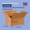 imageBOX USA 16 x 10 x 6 Corrugated Cardboard Storage Boxes Medium 16quotL x 10quotW x 6quotH Pack of 25  Shipping Packaging Moving for Home or Business Strong Wholesale Bulk Boxes16x14x8 25Pack