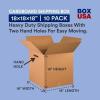 imageBOX USA 18x18x18 Corrugated Cardboard Double Wall Boxes with Handles Large 18L x 18W x 18H Pack of 10  Shipping Packaging Moving Storage Box for Home or Business Strong Wholesale Bulk Boxes18x18x18 10Pack