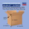 imageBOX USA 18x18x18 Corrugated Cardboard Double Wall Boxes with Handles Large 18L x 18W x 18H Pack of 10  Shipping Packaging Moving Storage Box for Home or Business Strong Wholesale Bulk Boxes24x24x12 10Pack