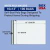 imageBOX USA Black Shipping Bags Large Heavy Duty 14quot x 19quot 100Pack  Waterproof Bag Poly Mailers for Packing Clothing and Secure Shipping Packaging ampamp Small Business MailingWhite