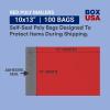imageBOX USA Black Shipping Bags Large Heavy Duty 14quot x 19quot 100Pack  Waterproof Bag Poly Mailers for Packing Clothing and Secure Shipping Packaging ampamp Small Business MailingRed