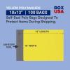 imageBOX USA Black Shipping Bags Large Heavy Duty 14quot x 19quot 100Pack  Waterproof Bag Poly Mailers for Packing Clothing and Secure Shipping Packaging ampamp Small Business MailingYellow