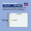 imageBOX USA Black Shipping Bags Large Heavy Duty 14quot x 19quot 100Pack  Waterproof Bag Poly Mailers for Packing Clothing and Secure Shipping Packaging ampamp Small Business MailingWhite
