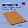 imageBOX USA Corrugated Cardboard Sheets 24quot x 72quot 5 Pack Large Card Board for Packaging Layer Separation Shipping Mailing Packing and Protecting Products from Forklift Damage24x60