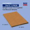 imageBOX USA Corrugated Cardboard Sheets 24quot x 72quot 5 Pack Large Card Board for Packaging Layer Separation Shipping Mailing Packing and Protecting Products from Forklift Damage24x72