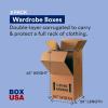 imageBOX USA Heavy Duty Wardrobe Moving Boxes Tall with Bars 20quotL x 20quotW x 45quotH 3Pack Large Corrugated Cardboard Boxes with Hanging Bar Packing Storage Box for Clothes