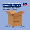 imageBOX USA Shipping Boxes Small 10quotL x 10quotW x 10quotH 25Pack  Corrugated Cardboard Box for Packing Moving and Storage10x10x10 25Pack