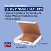 imageBOX USA Shipping Boxes Small 12quotL x 4quotW x 4quotH 50Pack  Corrugated Cardboard Box Mailer for Packing Moving and Storage 124412x12x2