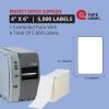 imageTAPE LOGIC Fanfold Thermal Transfer Labels 2quotx1quot White 40800pk Self Adhesive All Purpose Blank Sticker Label for Thermal Printer 8 Rolls of 5100 Office Supplies for Address Shipping ampamp Mailing4x6 5 000 Labels