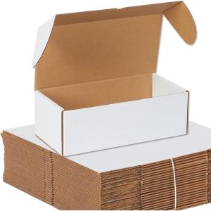 imageAVIDITI White Shipping Boxes 145quot x 75quot x 5quot 25Pack Foldable ampamp CrushProof  Corrugated Cardboard Mailing Boxes for Shipping Mailers Moving Packing Small Business Ideal to Use as Gift Box145x75x5 25Pack
