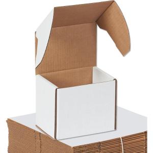 imageAVIDITI White Shipping Boxes 145quot x 75quot x 5quot 25Pack Foldable ampamp CrushProof  Corrugated Cardboard Mailing Boxes for Shipping Mailers Moving Packing Small Business Ideal to Use as Gift Box6x45x5 50Pack