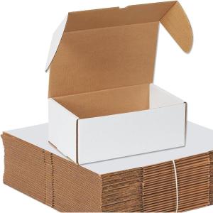 imageAVIDITI White Shipping Boxes 145quot x 75quot x 5quot 25Pack Foldable ampamp CrushProof  Corrugated Cardboard Mailing Boxes for Shipping Mailers Moving Packing Small Business Ideal to Use as Gift Box12x75x5 25Pack