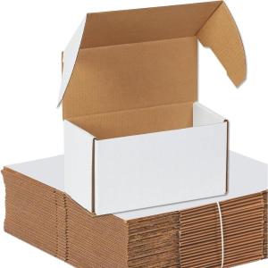 imageAVIDITI White Shipping Boxes 145quot x 75quot x 5quot 25Pack Foldable ampamp CrushProof  Corrugated Cardboard Mailing Boxes for Shipping Mailers Moving Packing Small Business Ideal to Use as Gift Box105x5x6 50Pack
