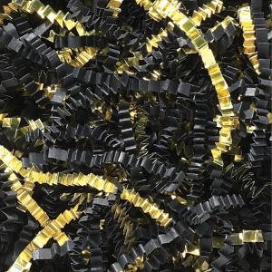 imageAviditi Crinkle Cut Paper Shred Filler Kraft 1 Case of 10 Lbs for Gift Wrapping Holidays Craft DIYs Basket Filling and DecorationBlack and Gold