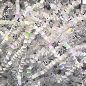 imageAviditi Crinkle Cut Paper Shred Filler Kraft 1 Case of 10 Lbs for Gift Wrapping Holidays Craft DIYs Basket Filling and DecorationIridescentWhite