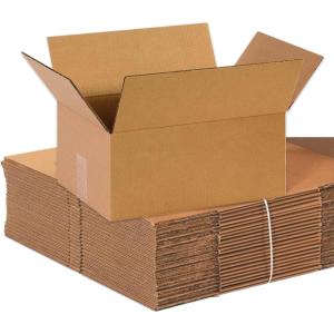 imageBOX USA 14quotL x 8quotW x 4quotH Corrugated Cardboard Boxes Pack of 25  Brown Reusable Recyclable Made in USA14x10x6 100Pack