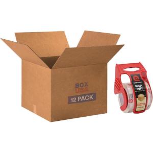 imageBOX USA Moving Boxes Medium 18quotL x 14quotW x 12quotH 10Pack  Corrugated Cardboard Box for Shipping Mailing Packing Packaging and Storage 18x14x12Large 12 Pack wTape Dispenser