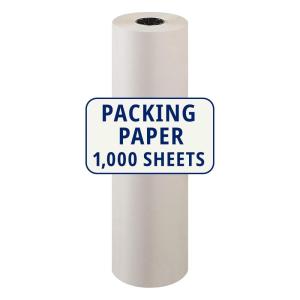 imageBOX USA Packing Paper Roll 1440L x 12quotW  1000 Sheets 17 Long Equivalent  Large White Newsprint for Shipping Packaging Storage and Moving Supplies1440 x 30