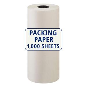 imageBOX USA Packing Paper Roll 1440L x 12quotW  1000 Sheets 17 Long Equivalent  Large White Newsprint for Shipping Packaging Storage and Moving Supplies1440 x 12