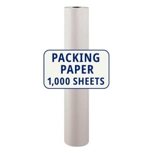 imageBOX USA Packing Paper Roll 1440L x 12quotW  1000 Sheets 17 Long Equivalent  Large White Newsprint for Shipping Packaging Storage and Moving Supplies1440 x 48