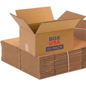 imageBOX USA Shipping Boxes Small 12quotL x 12quotW x 12quotH 25Pack  Corrugated Cardboard Box for Packing Moving and Storage12x10x6 25Pack