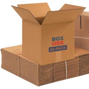 imageBOX USA Shipping Boxes Small 12quotL x 12quotW x 12quotH 25Pack  Corrugated Cardboard Box for Packing Moving and Storage12x12x12 Cost Saver