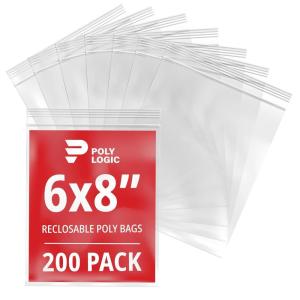 imageClear 10quot x 12quot Reclosable Poly Mailer Bags 2 Mil Thick 200Pack  Plastic Resealable Polybags for Shipping Mailing Packaging ampamp Storage  Large Reclosable Plastic Bags6x8 200Pack