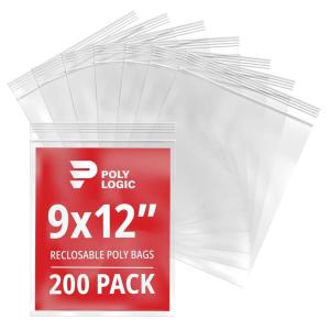 imageClear 10quot x 12quot Reclosable Poly Mailer Bags 2 Mil Thick 200Pack  Plastic Resealable Polybags for Shipping Mailing Packaging ampamp Storage  Large Reclosable Plastic Bags9x12 200Pack