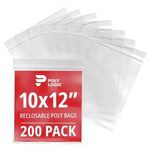 imageClear 10quot x 12quot Reclosable Poly Mailer Bags 2 Mil Thick 200Pack  Plastic Resealable Polybags for Shipping Mailing Packaging ampamp Storage  Large Reclosable Plastic Bags10x12 200Pack
