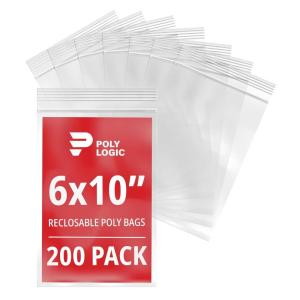 imageClear 12quot x 15quot Reclosable Poly Mailer Bags 4 Mil Thick 200Pack  Plastic Resealable Polybags for Shipping Mailing Packaging ampamp Storage  Large Poly Mailers HeavyDuty6x10 200Pack