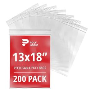 imageClear 12quot x 15quot Reclosable Poly Mailer Bags 4 Mil Thick 200Pack  Plastic Resealable Polybags for Shipping Mailing Packaging ampamp Storage  Large Poly Mailers HeavyDuty13x18 200Pack