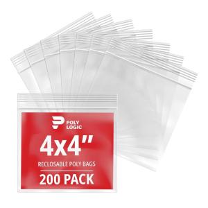 imageClear 2quot x 3quot Reclosable Poly Mailer Bags 2 Mil Thick 200Pack  Plastic Resealable Polybags for Shipping Mailing Packaging ampamp Storage  Small Reclosable Plastic Bags4x4 200Pack