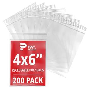 imageClear 2quot x 3quot Reclosable Poly Mailer Bags 2 Mil Thick 200Pack  Plastic Resealable Polybags for Shipping Mailing Packaging ampamp Storage  Small Reclosable Plastic Bags4x6 200Pack