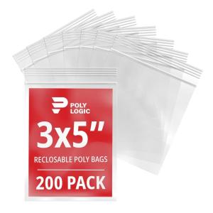 imageClear 2quot x 3quot Reclosable Poly Mailer Bags 4 Mil Thick 200Pack  Plastic Resealable Polybags for Shipping Mailing Packaging ampamp Storage  Small Poly Bags HeavyDuty3x5 200Pack