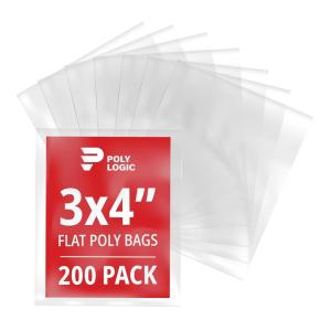 imageClear 3quot x 5quot Flat Poly Mailer Bags 2 Mil Thick 200Pack  Plastic Flat Polybags for Shipping Mailing Packaging ampamp Storage  Small Poly Bags HeavyDuty3x4 200Pack