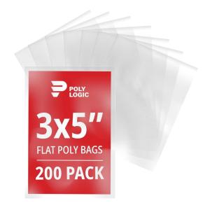 imageClear 4quot x 5quot Flat Poly Mailer Bags 1 Mil Thick 200Pack  Plastic Flat Polybags for Shipping Mailing Packaging ampamp Storage  Small Poly Bags3x5 200Pack