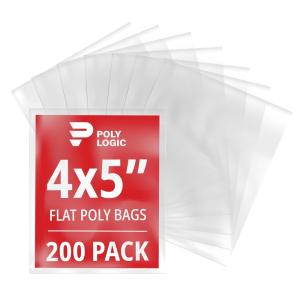 imageClear 4quot x 5quot Flat Poly Mailer Bags 1 Mil Thick 200Pack  Plastic Flat Polybags for Shipping Mailing Packaging ampamp Storage  Small Poly Bags4x5 200Pack