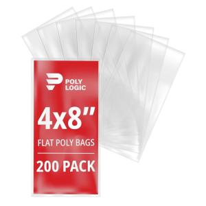 imageClear 4quot x 5quot Flat Poly Mailer Bags 1 Mil Thick 200Pack  Plastic Flat Polybags for Shipping Mailing Packaging ampamp Storage  Small Poly Bags4x8 200Pack