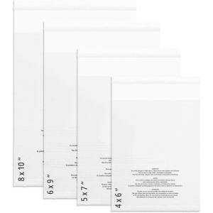 imageClear Resealable Poly Bags with Suffocation Warning 400 Pack  4 Sizes 4x6 5x7 6x9 8x10  SelfSeal Plastic Sleeves for Packaging Shipping Clothing ampamp Small Business  by Poly LogicCombo 400Pack