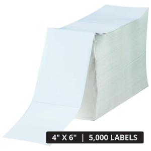 imageTAPE LOGIC Fanfold Thermal Transfer Labels 2quotx1quot White 40800pk Self Adhesive All Purpose Blank Sticker Label for Thermal Printer 8 Rolls of 5100 Office Supplies for Address Shipping ampamp Mailing4x6 5 000 Labels