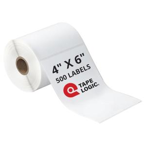 imageTAPE LOGIC Fanfold Thermal Transfer Labels 2quotx1quot White 40800pk Self Adhesive All Purpose Blank Sticker Label for Thermal Printer 8 Rolls of 5100 Office Supplies for Address Shipping ampamp Mailing4x6 500 Labels