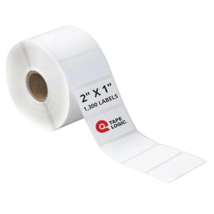 imageTAPE LOGIC Fanfold Thermal Transfer Labels 2quotx1quot White 40800pk Self Adhesive All Purpose Blank Sticker Label for Thermal Printer 8 Rolls of 5100 Office Supplies for Address Shipping ampamp Mailing2x1 1 300 Labels