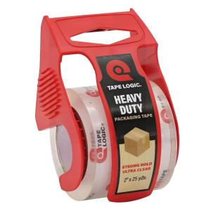 imageTape Logic Heavy Duty 2in x 25yd Clear Packaging Tape with Dispenser Strong Clear Packing Tape Roll Ideal for Shipping ampamp Moving Boxes1 Roll