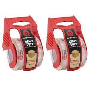 imageTape Logic Heavy Duty 2in x 25yd Clear Packaging Tape with Dispenser Strong Clear Packing Tape Roll Ideal for Shipping ampamp Moving Boxes2 Rolls