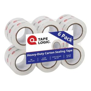 imageTape Logic Heavy Duty 2in x 25yd Clear Packaging Tape with Dispenser Strong Clear Packing Tape Roll Ideal for Shipping ampamp Moving Boxes6 Refills