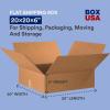 imageBOX USA 20x20x6 Flat Corrugated Boxes Flat 20L x 20W x 6H Pack of 15  Shipping Packaging Moving Storage Box for Home or Business Strong Wholesale Bulk Boxes