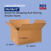 imageBOX USA 24x18x12 Corrugated Boxes Large 24L x 18W x 12H Pack of 10  Shipping Packaging Moving Storage Box for Home or Business Strong Wholesale Bulk BoxesDouble Wall