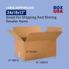 imageBOX USA 24x18x12 Corrugated Boxes Large 24L x 18W x 12H Pack of 10  Shipping Packaging Moving Storage Box for Home or Business Strong Wholesale Bulk BoxesStandard Corrugated